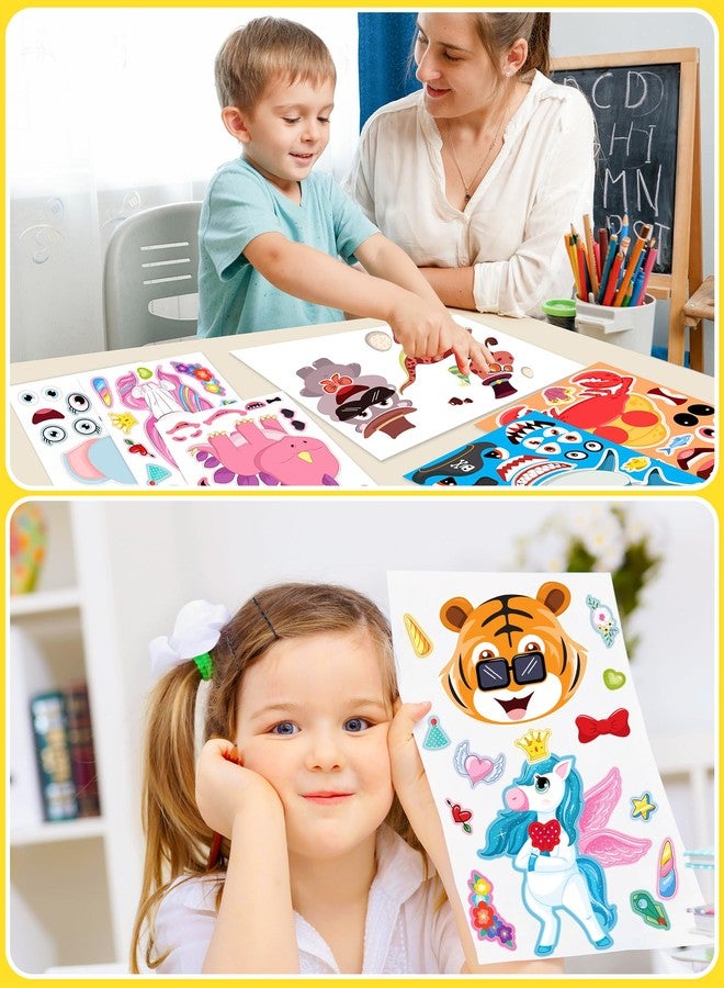 Greingways 24 Pcs Make Your Own Sticker Sheets for Kids, Mix and Match Animal Face Stickers for Kids 3-5, 4-8, Toddlers Crafts Activities Gifts Goodie Bags Birthday Party Favors for Toddlers 2-4 Years - Image 3